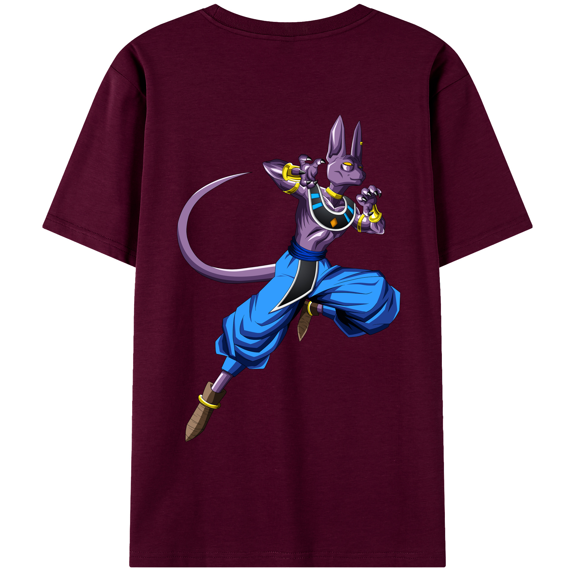 （画像用） ドラゴンボール ビルス 破壊神ビルス DRAGON BALL Beerus Birusu レディース半袖Tシャツ(バックプリント)